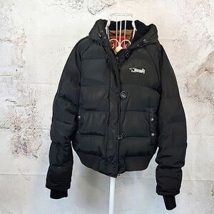 Bear vintage puffer jacket feather down in black Women's Size L